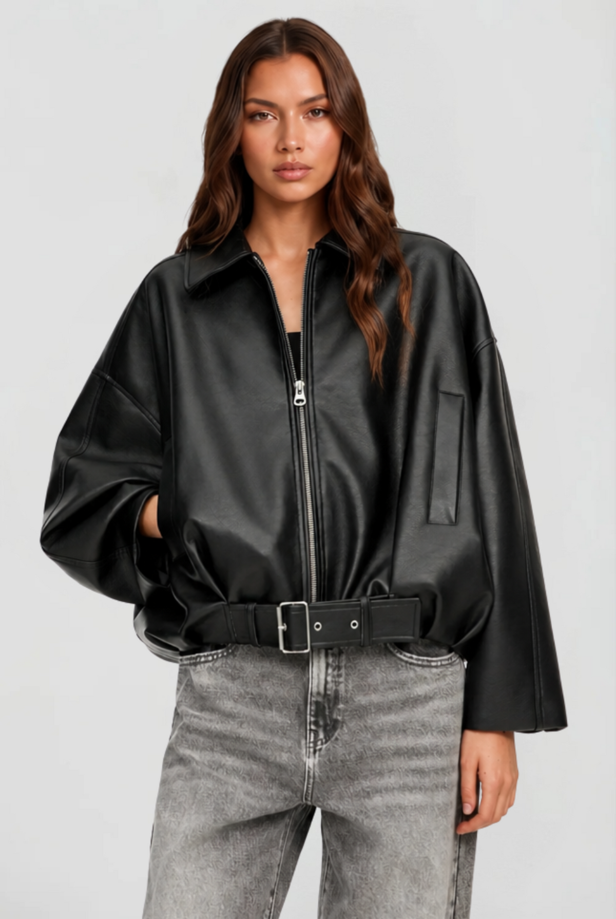 Oversized Leather Jacket