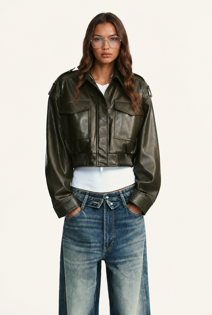 Cropped Leather Jacket