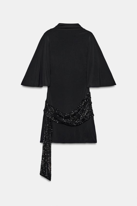 Sequin Sash Mini Dress