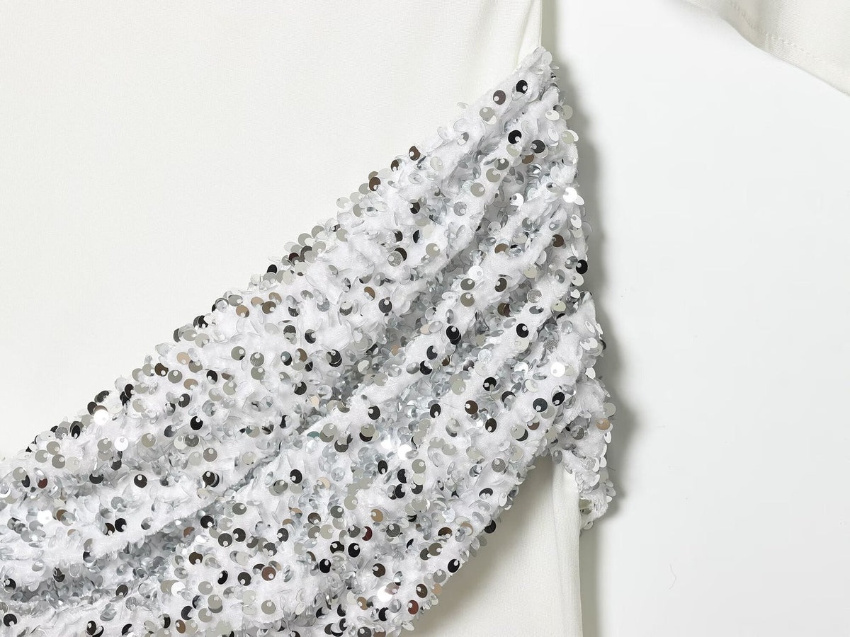 Sequin Sash Mini Dress