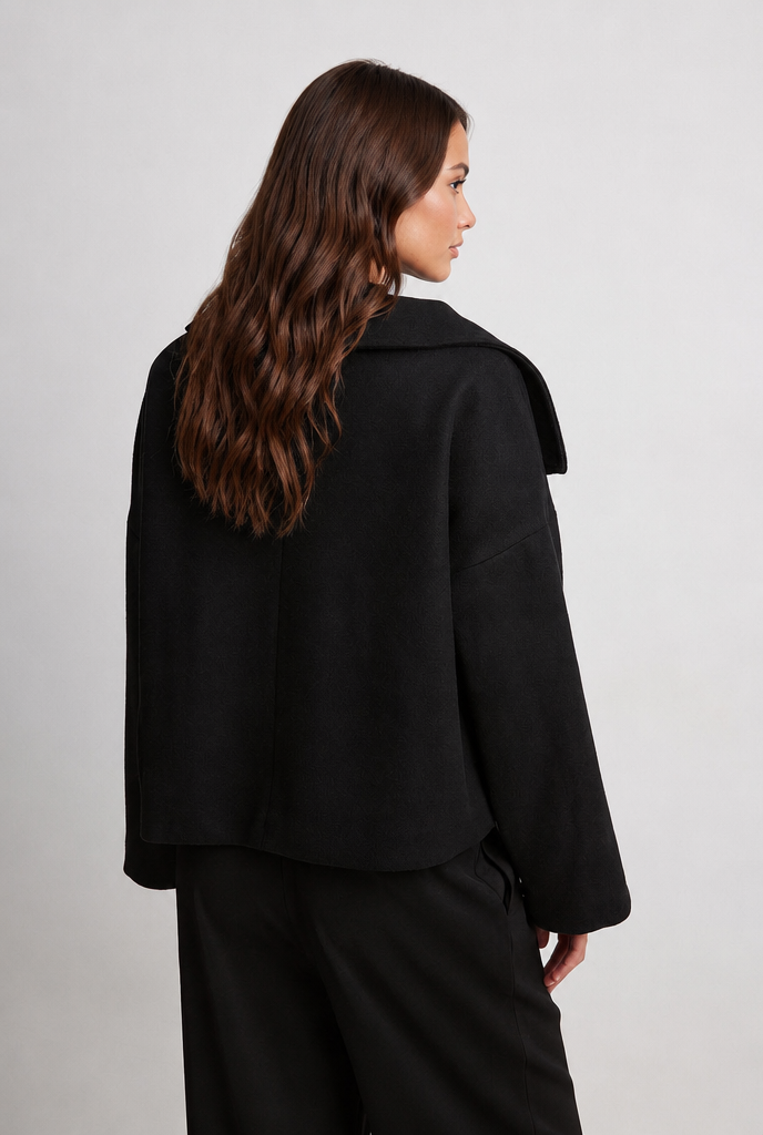 Oversized Cropped Wool Jacket