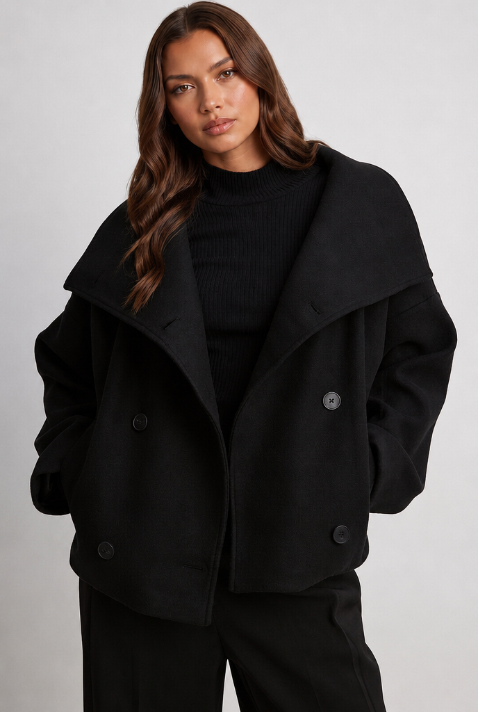 Oversized Cropped Wool Jacket