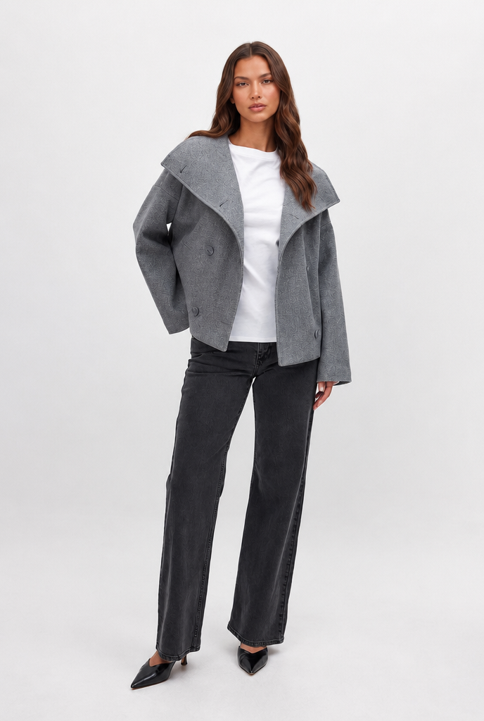 Oversized Cropped Wool Jacket