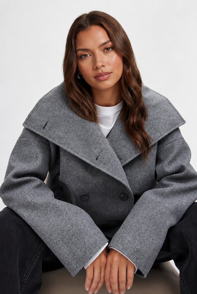 Oversized Cropped Wool Jacket