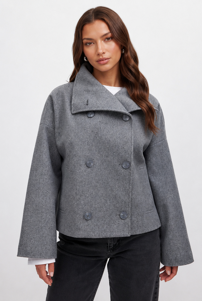 Oversized Cropped Wool Jacket