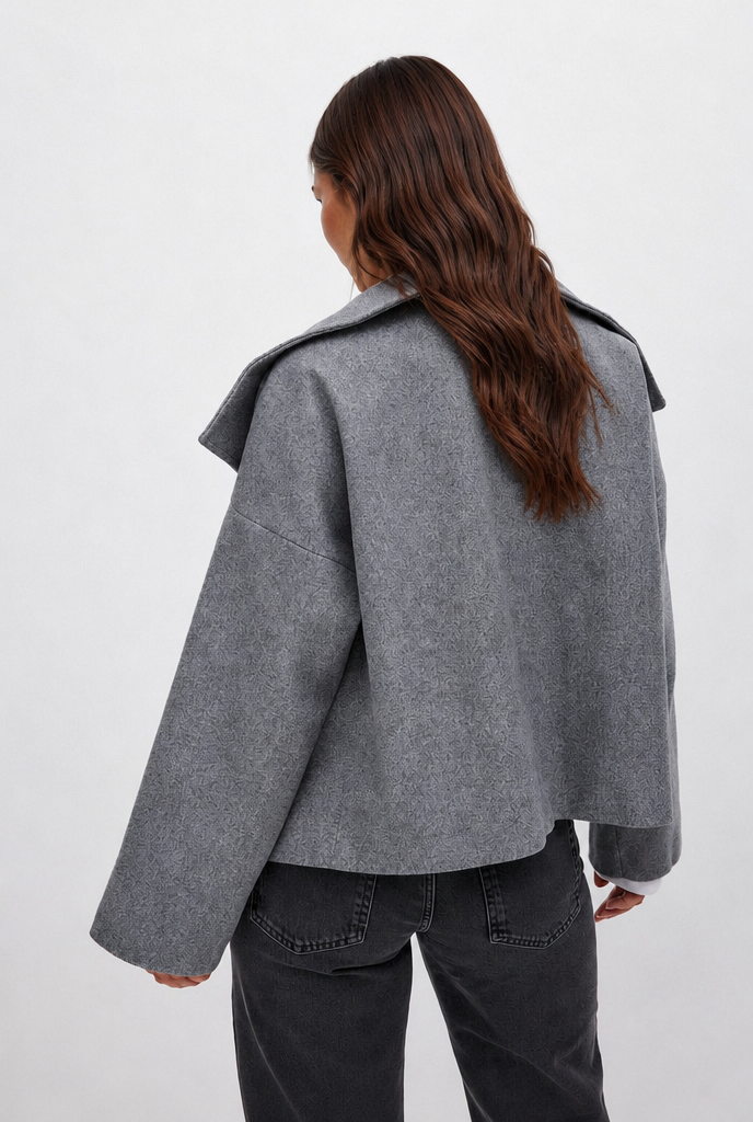 Oversized Cropped Wool Jacket