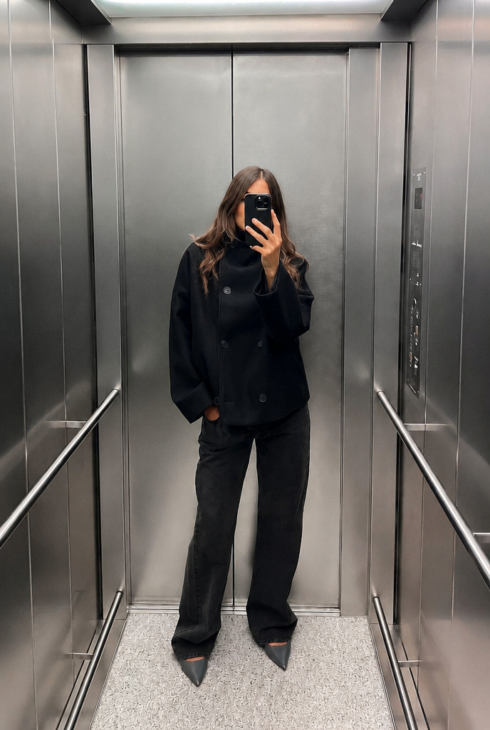 Oversized Cropped Wool Jacket
