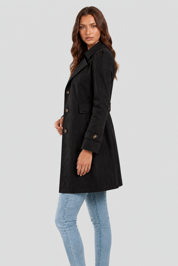 Cotton Buttoned Trench Coat