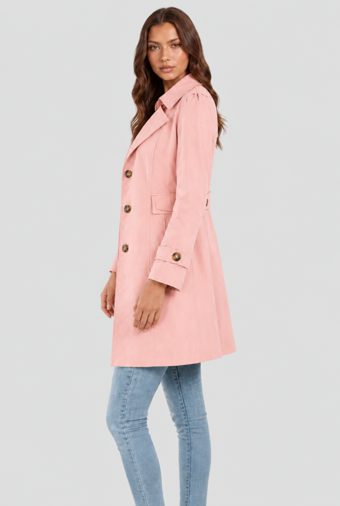 Cotton Buttoned Trench Coat