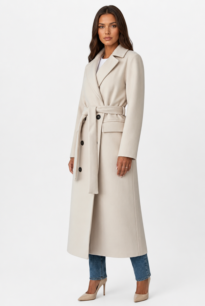 Breasted Long Wool Coat