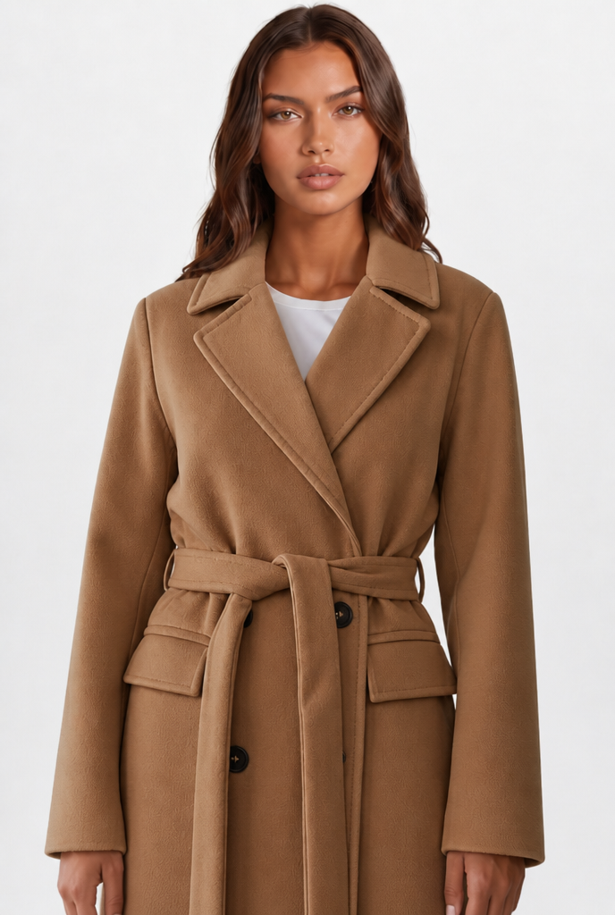 Breasted Long Wool Coat