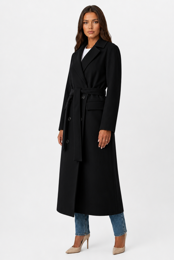 Breasted Long Wool Coat