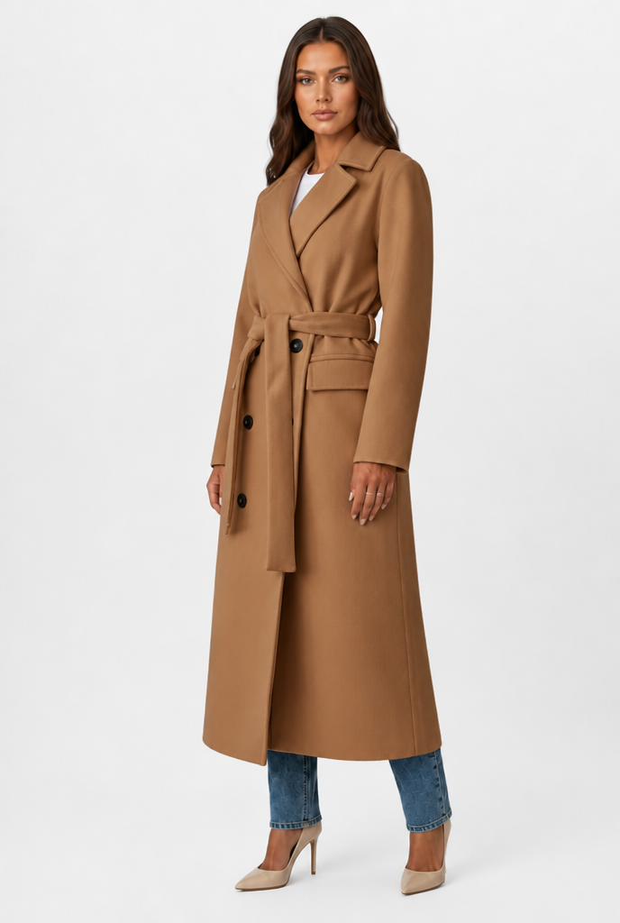 Breasted Long Wool Coat