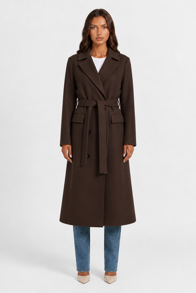 Breasted Long Wool Coat