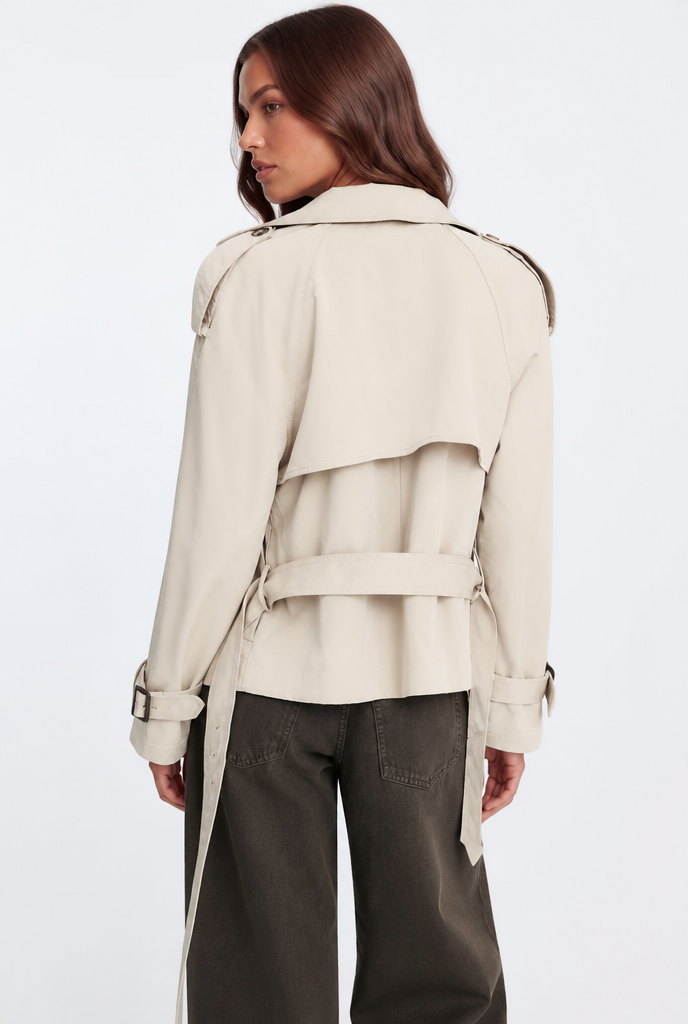 Belted Double-Breasted Trench Jacket