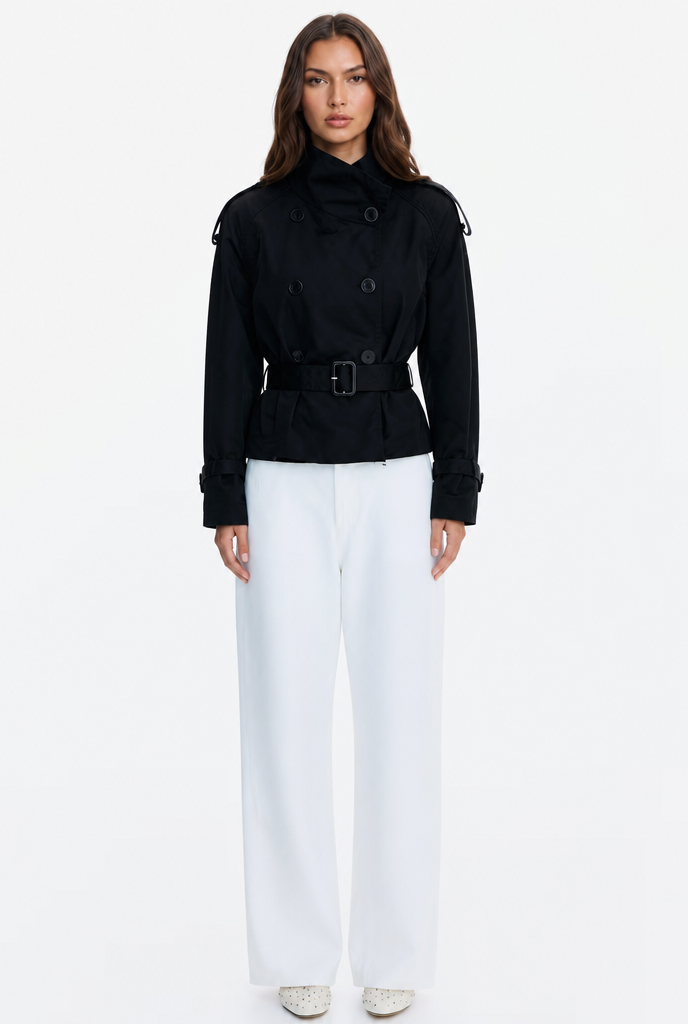 Belted Double-Breasted Trench Jacket