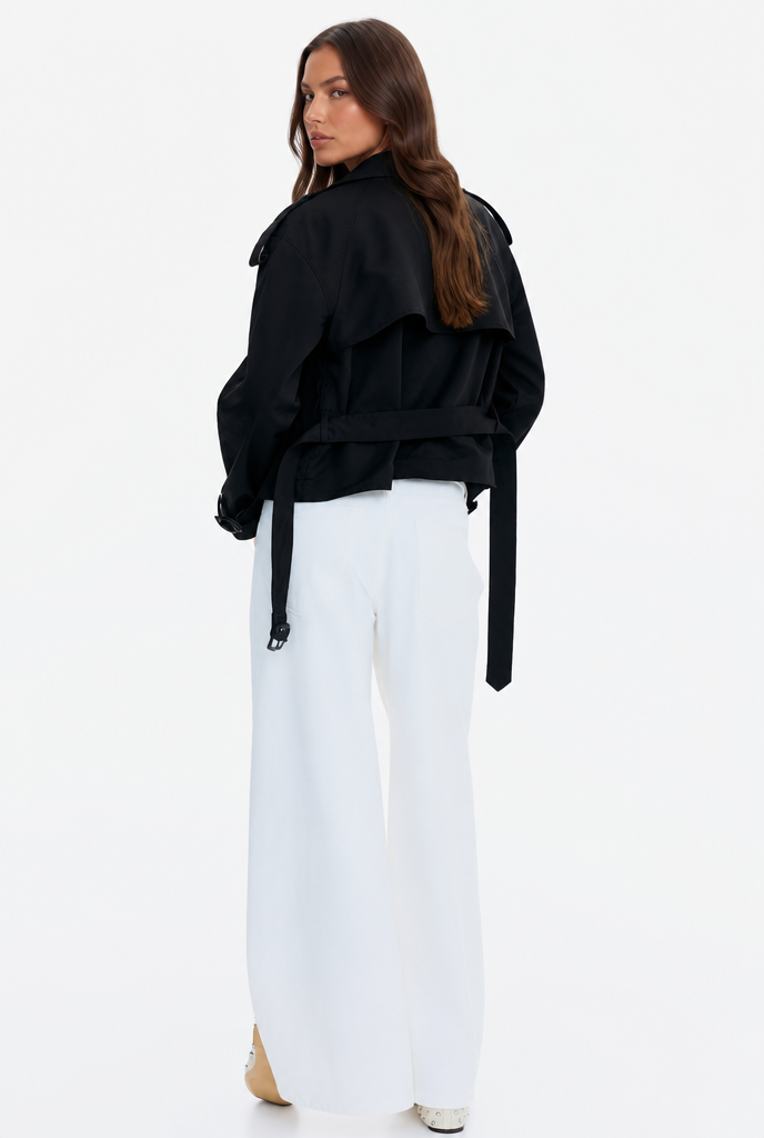 Belted Double-Breasted Trench Jacket