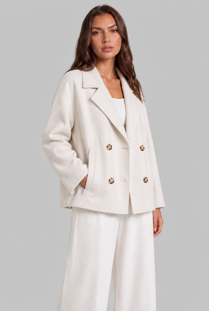 Cropped Wool Peacoat