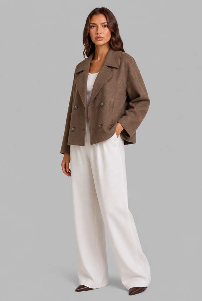 Cropped Wool Peacoat