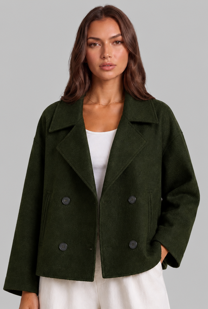 Cropped Wool Peacoat