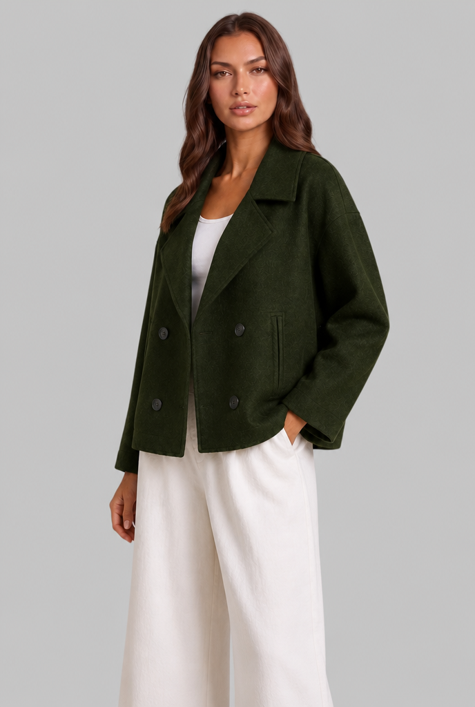 Cropped Wool Peacoat