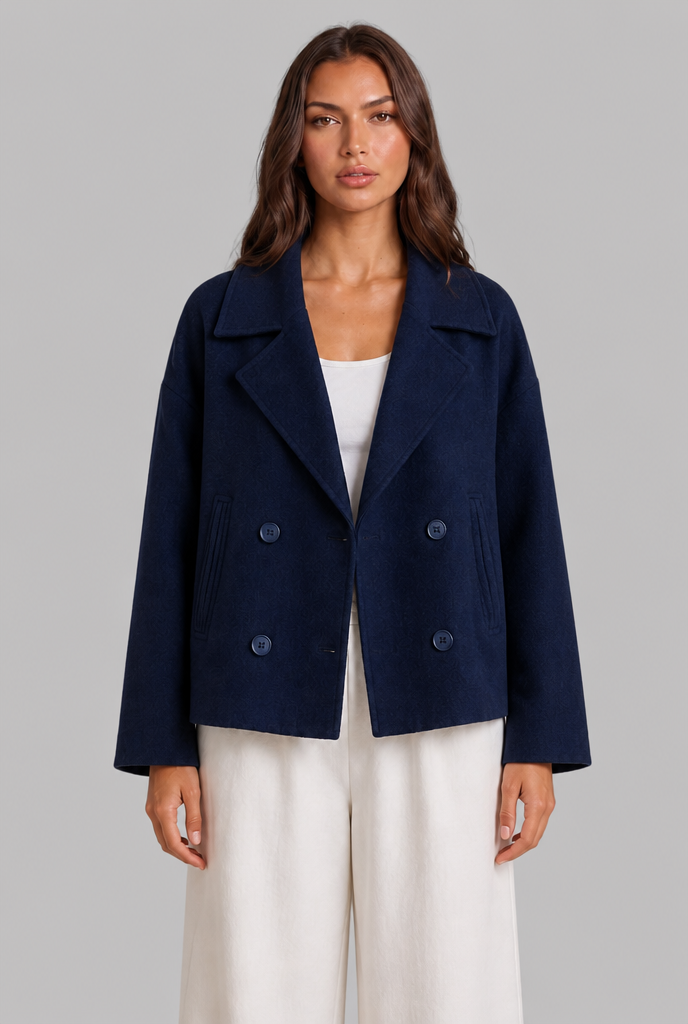 Cropped Wool Peacoat