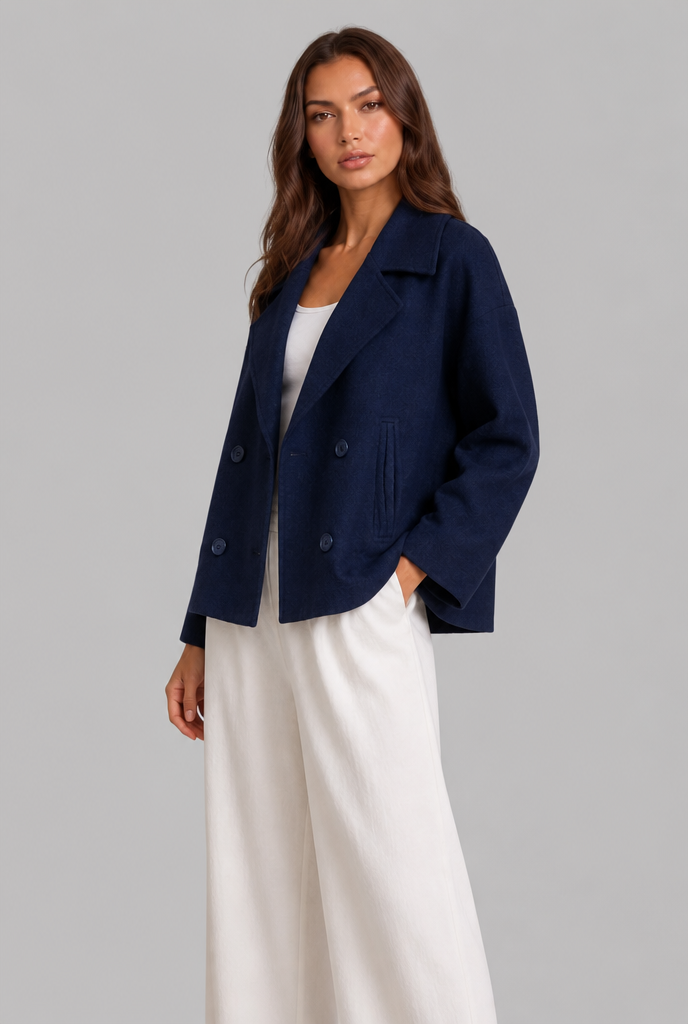 Cropped Wool Peacoat