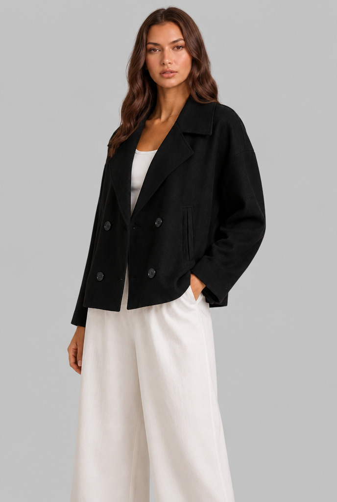 Cropped Wool Peacoat