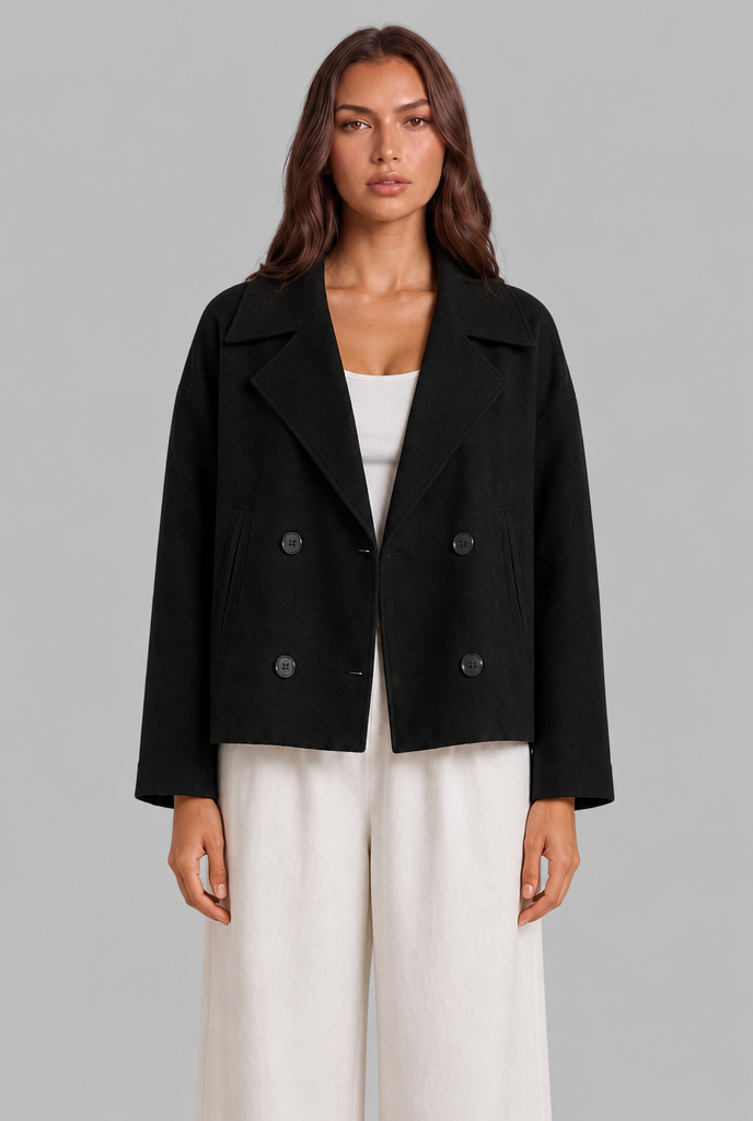 Cropped Wool Peacoat