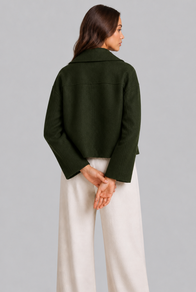 Cropped Wool Peacoat