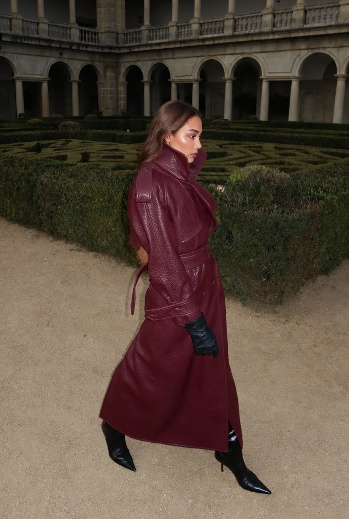 Longline Leather Trench Coat