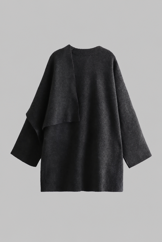 Draped Wool Cape Jacket