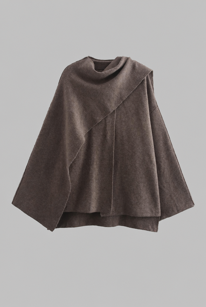 Draped Wool Cape Jacket
