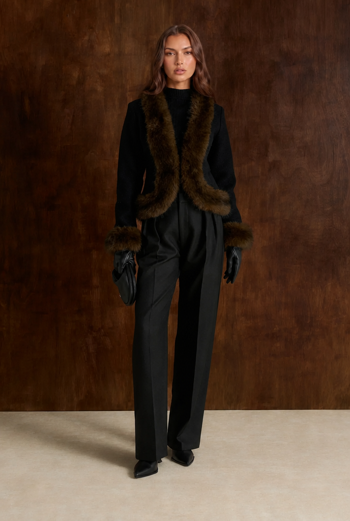 Faux Fur Trim Jacket