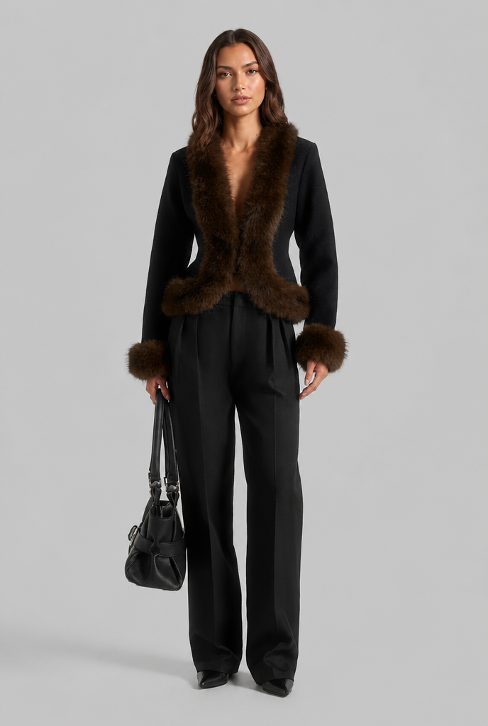 Faux Fur Trim Jacket