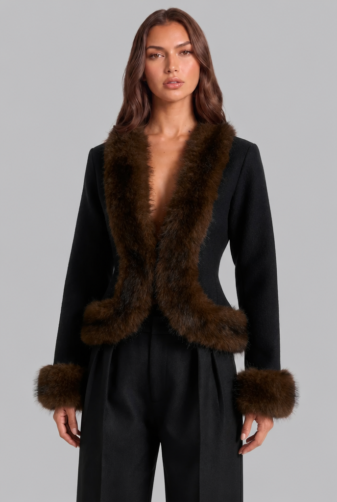 Faux Fur Trim Jacket