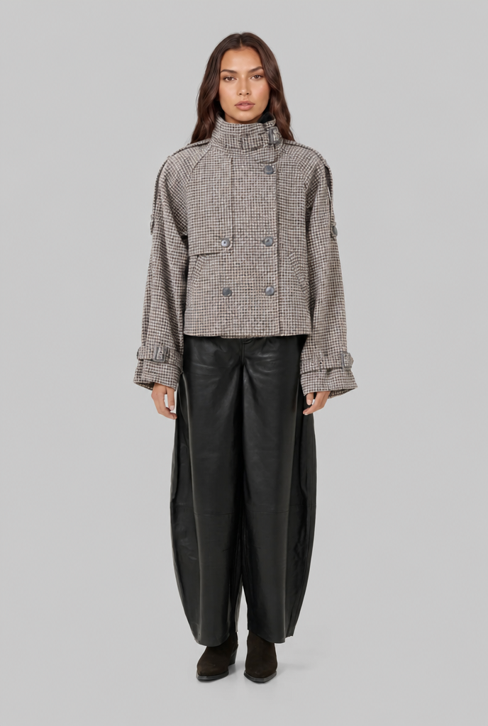 Cropped Jacket with Buckle Detail