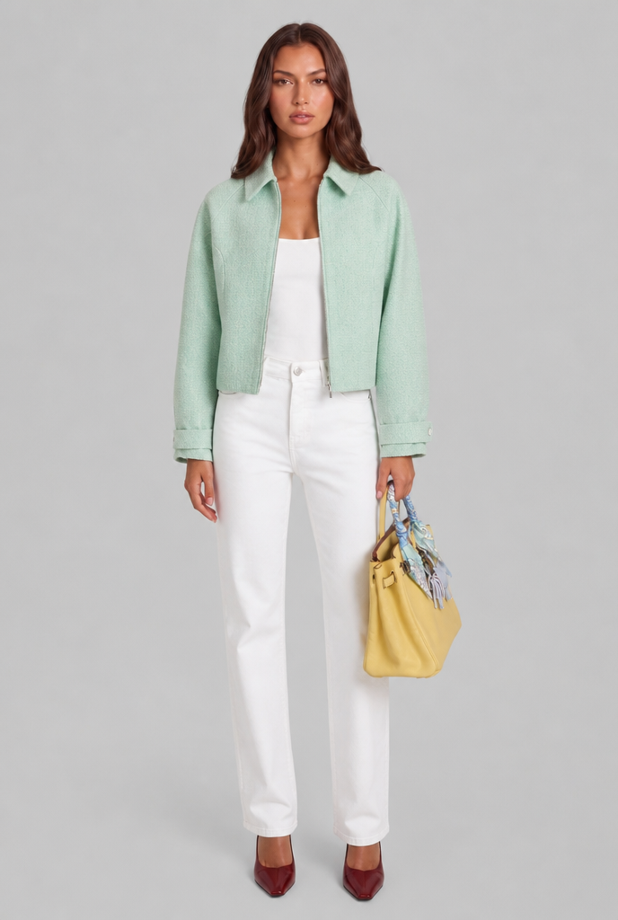 Cropped Textured Jacket