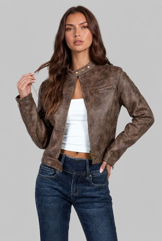 Cropped Leather Jacket
