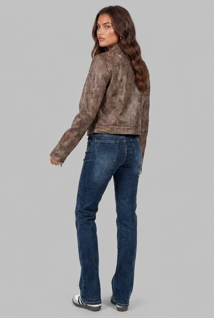 Cropped Leather Jacket