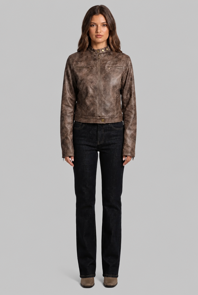 Cropped Leather Jacket