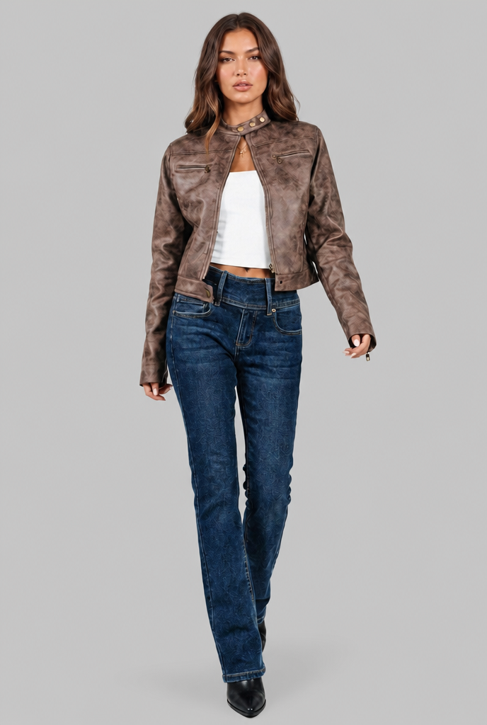 Cropped Leather Jacket