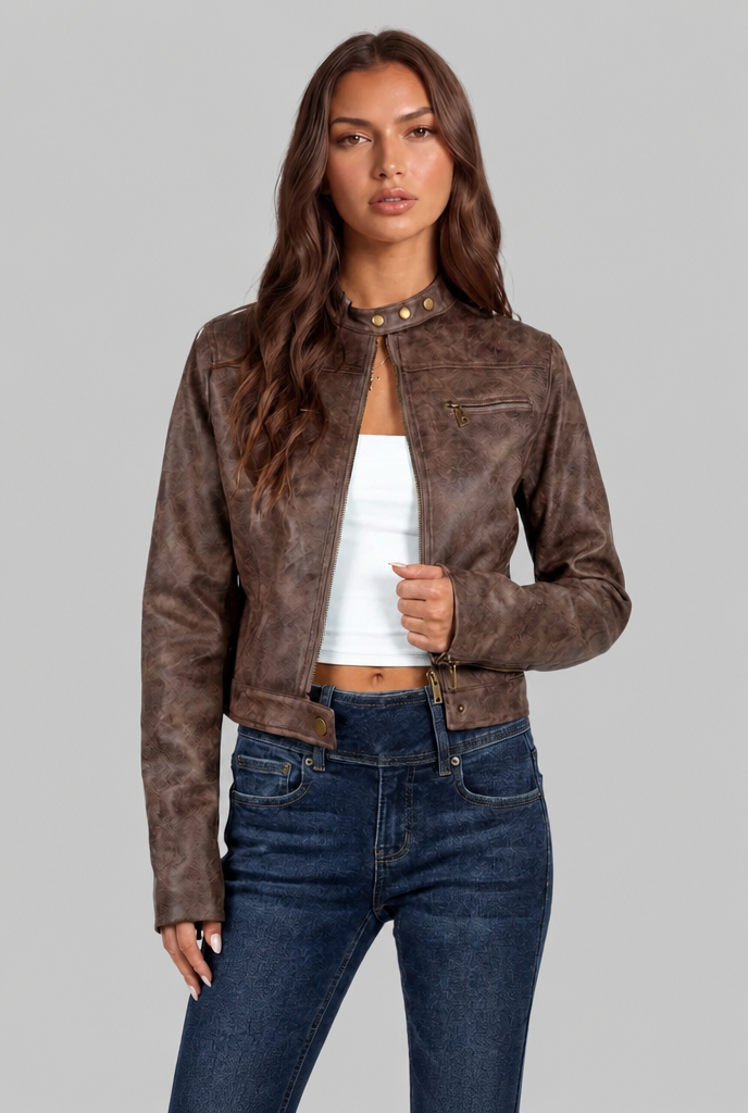 Cropped Leather Jacket