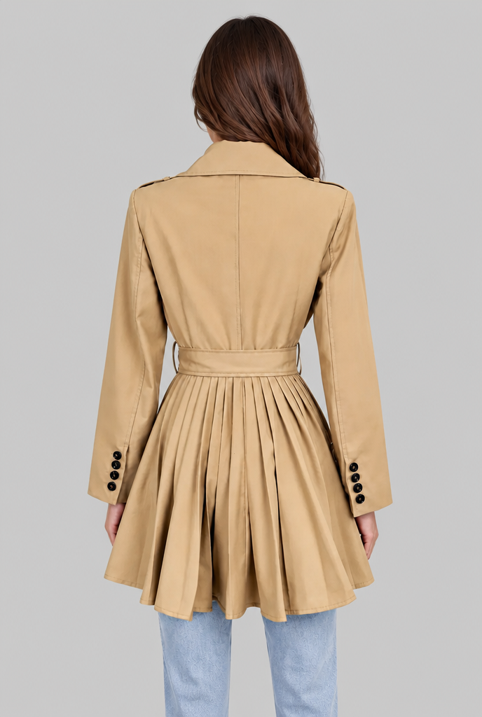 Belted Short Trench Coat