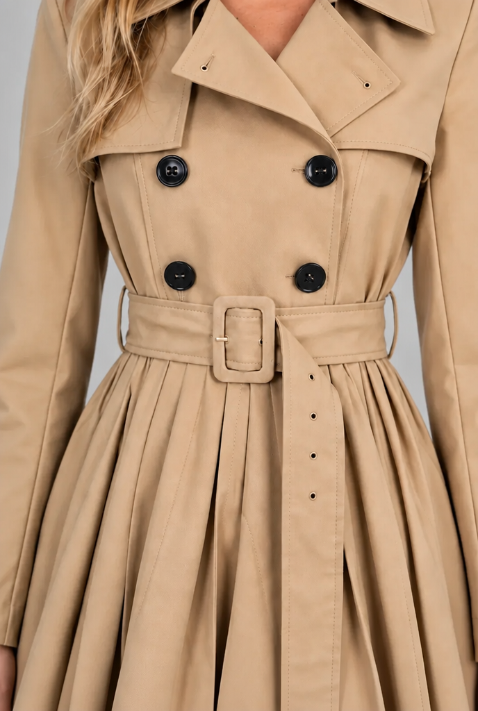Belted Short Trench Coat