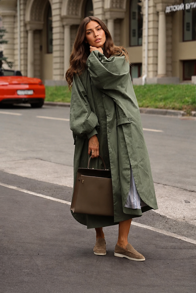 Long Overcoat with Side Slit