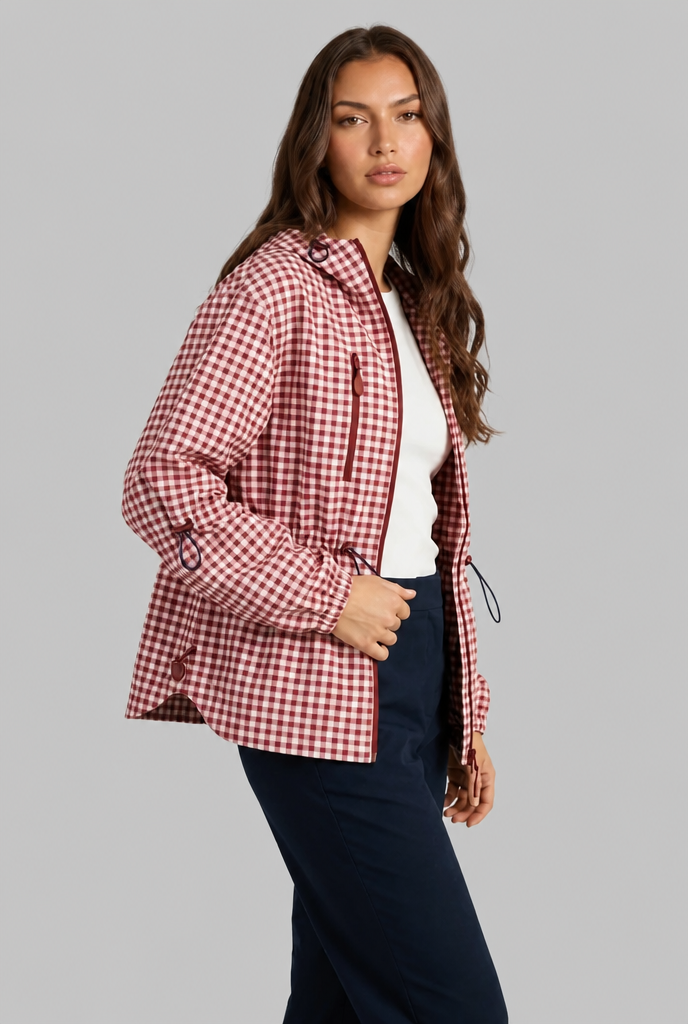 Gingham Windbreaker Jacket