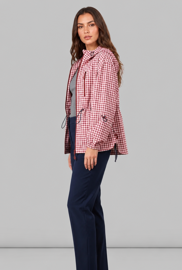 Gingham Windbreaker Jacket