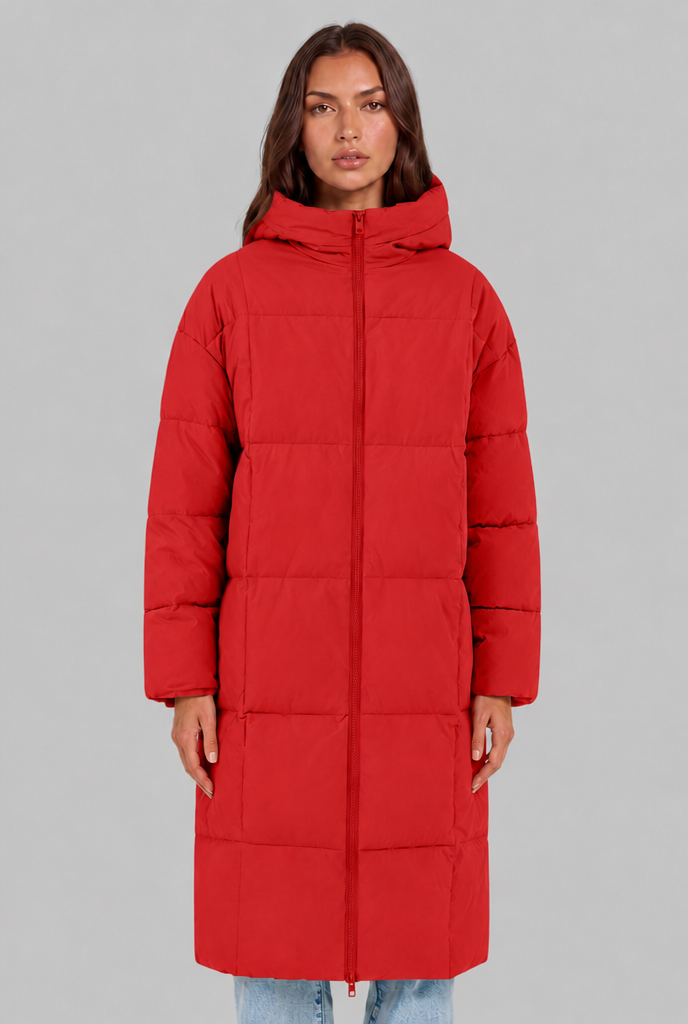 Long Hooded Puffer Coat