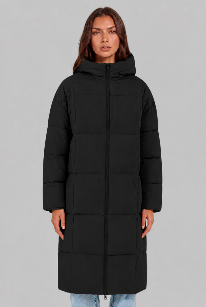 Long Hooded Puffer Coat